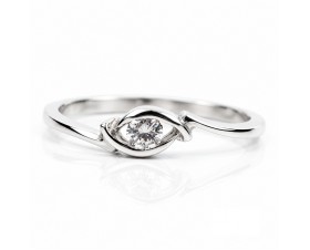 18К  Бяло Злато Диамантен Годежен Пръстен    Bloom Jewellery